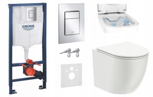ZESTAW WC 6w1 - stelaż podtynkowy GROHE + miska toaletowa bezkołnierzowa OMNIRES OTTAWA