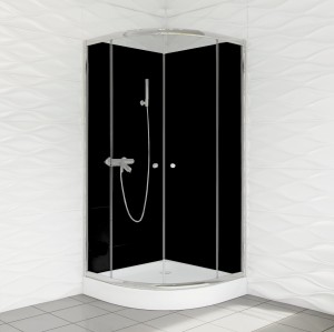 DUSO - Kabina prysznicowa półokrągła czterościena 90x90x200