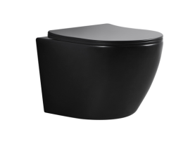  Miska WC podwieszana z deską FERRARA BLACK rimless