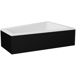 BESCO wanna asymetryczna z czarną obudową INTIMA DUO 180x125 prawa - DARMOWA DOSTAWA+czarny SYFON AUTOMAT