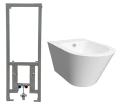 ZESTAW 3w1 - stelaż podtynkowy do bidetu + bidet  podwieszany OMNIRES TAMPA + MATA 