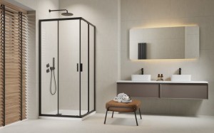 RADAWAY  - Alienta Black C 90x90x190  kabina prysznicowa kwadratowa