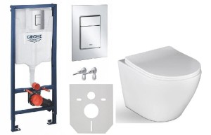 ZESTAW WC 6w1 - stelaż podtynkowy GROHE RAPID + miska toaletowa bezkołnierzowa DESNA