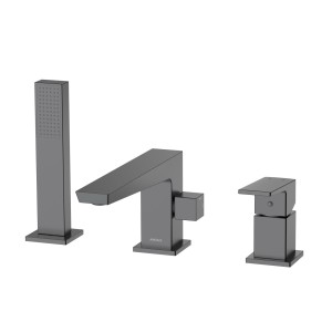 Avapax VELLANO Bateria wannowa 3‑otworowa, gun metal