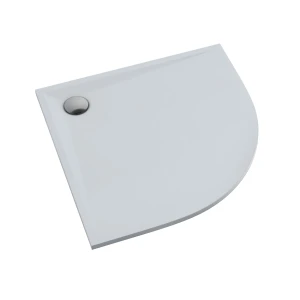 Schedline Brodzik kompozytowy Stabilsound Plus® Libra Smooth White 80x80x3 cm R55, półokrągły, Gwarancja 15 lat