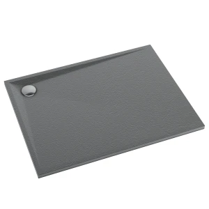 Schedline Brodzik kompozytowy Stabilsound Plus® Libra Anthracite Stone 80x140x3 cm, prostokątny, Gwarancja 15 lat