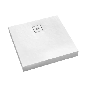 Schedline Brodzik akrylowy zintegrowany z nośnikiem Stabilsound Plus® oraz obudową akrylową przeciągniętą do podłogi NonLimits White Stone 90x90x12 cm, kwadratowy, Gwarancja 10 lat