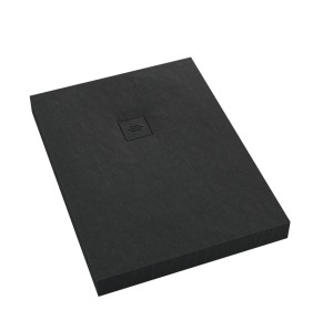 Schedline Brodzik akrylowy zintegrowany z nośnikiem Stabilsound Plus® oraz obudową akrylową przeciągniętą do podłogi NonLimits Black Stone 100x140x12cm, prostokątny, Gwarancja 10 lat