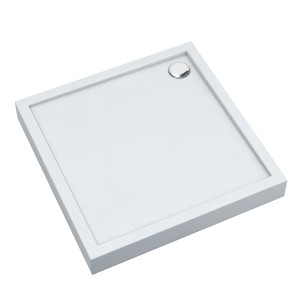 Schedline Brodzik akrylowy zintegrowany z nośnikiem Stabilsound Plus® oraz obudową akrylową przeciągniętą do podłogi Cameron 75x75x12 cm, kwadratowy, Gwarancja 10 lat