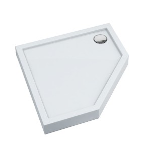 Schedline Brodzik akrylowy zintegrowany z nośnikiem Stabilsound Plus® oraz obudową akrylową przeciągniętą do podłogi Cameron 90x90x12 cm, pięciokątny, Gwarancja 10 lat