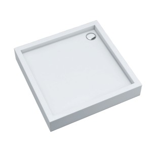 Schedline Brodzik akrylowy zintegrowany z nośnikiem Stabilsound Plus® oraz obudową akrylową przeciągniętą do podłogi Favory Plus 80x80x16 cm, kwadratowy, Gwarancja 10 lat
