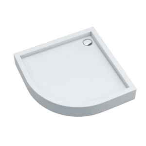 Schedline Brodzik akrylowy zintegrowany z nośnikiem Stabilsound Plus® oraz obudową akrylową przeciągniętą do podłogi Favory Plus 80x80x16 cm R55, półokrągły, Gwarancja 10 lat