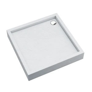 Schedline Brodzik akrylowy zintegrowany z nośnikiem Stabilsound Plus® oraz obudową akrylową przeciągniętą do podłogi Favory Plus White Stone 90x90x16 cm, kwadratowy, Gwarancja 10 lat
