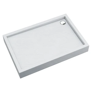 Schedline Brodzik akrylowy zintegrowany z nośnikiem Stabilsound Plus® oraz obudową akrylową przeciągniętą do podłogi Favory Plus White Stone 90x100x16 cm, prostokątny, Gwarancja 10 lat