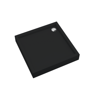 Schedline Brodzik akrylowy zintegrowany z nośnikiem Stabilsound Plus® oraz obudową akrylową przeciągniętą do podłogi Favory Plus Black Mat 90x90x16 cm, kwadratowy, Gwarancja 10 lat