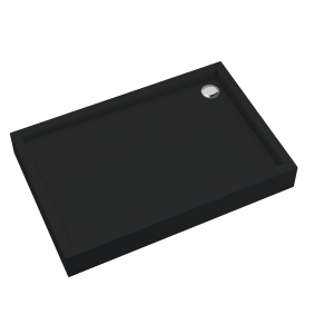 Schedline Brodzik akrylowy zintegrowany z nośnikiem Stabilsound Plus® oraz obudową akrylową przeciągniętą do podłogi Favory Plus Black Mat 90x120x16 cm, prostokątny, Gwarancja 10 lat