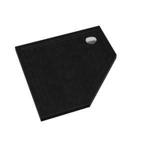 Schedline Brodzik akrylowy Sharper Black Stone 80x80x5 cm, pięciokątny, Gwarancja 7 lat