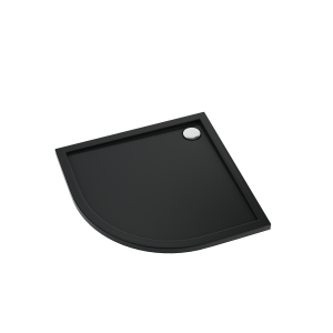 Schedline Brodzik akrylowy Sharper Black Mat 80x80x4,5 cm R55, półokrągły, Gwarancja 7 lat