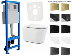 Stelaż podtynkowy slim 40cm z misą WC Megan wirowa - przyciski do wyboru
